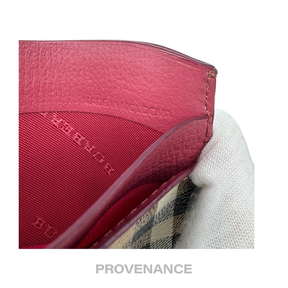 🔴 Burberry Card Holder Wallet - Haymarket Check Pink - Picture 6 of 7